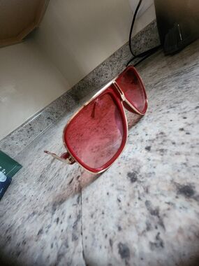 Red Tinted Aviator Sunglasses